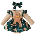 thumbnail image 1 of Emitonse Girl Rompers for Toddlers Baby Girls Jumpsuit My First Christmas Baby Girl Outfit Newborn Christmas Romper Dress Cute Dress Infant Fall Winter Clothes Size 12-18 Months,Green, 1 of 9