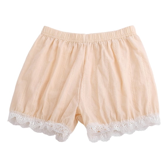 Emitonse Girls' Baby & Toddler Shorts Baby Girl Clothes Toddler Girls Bike Shorts Dance Cartwheel Under Dress Short for Baby Girl Beige,Size 7-8 Years