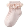 thumbnail image 1 of Emitonse Girls Ruffle Socks Baby Girls Boys Toddlers Grips Socks Baby Socks Spring Fall Cotton Newborn Baby Socks Not To Strangle Boneless Girls Mid Calf Socks Children's Socks Pink,S, 1 of 6