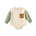 thumbnail image 1 of Emitonse Infant Bodysuit Newborn Infant Toddler Baby Boys Girls Long Sleeve Romper Newborn Clothes Green,Size 18-24 Months, 1 of 6