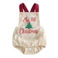 thumbnail image 1 of Emitonse Infant Girl Rompers Toddler Jumpsuit My First Christmas Baby Overalls Corduroy Romper Xmas Clothes | Baby First Christmas Outfit Size 0-3 Months ,Green, 1 of 9