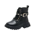 thumbnail image 1 of Emitonse Kids Cowboy Boots for Girls And Boys Girls Shoes Girls Knee High Boots Fashion Side Zipper Tall Riding Boots for Toddler Little Kid Big Kid Size for US 1,Black, 1 of 5