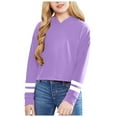 thumbnail image 1 of Emitonse Kids Girls Hoodies Long Sleeve Sweatshirts Drawstring Pullover with Pocket Soft Clothing for Teen Girls Size for 8-9 Years,Purple, 1 of 4