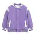 thumbnail image 1 of Emitonse Kids Varsity Jacket,Girls Outdoor Jackets & Outerwear,Kids Comfortable Baseball Jackets Boys Girls Jacket Lightweight Plain Button Casual Coat Boys Fashion Size 1-2 Years,Purple, 1 of 3