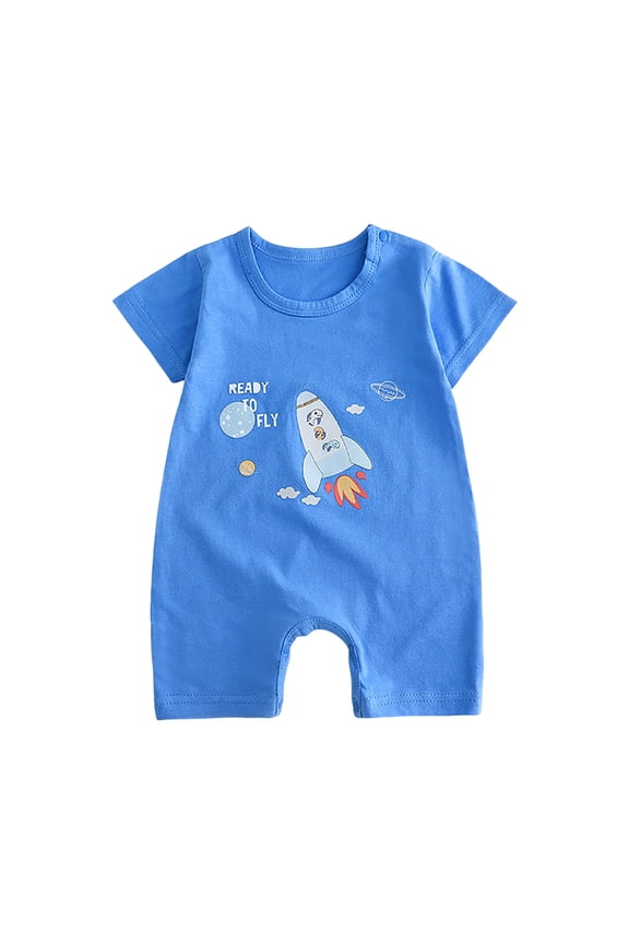 Rompers for Baby,Baby Girl Summer Outfit,Baby Bodysuits Cotton Baby Short Sleeve Baby Boys Girls Clothes Soft Newborn Infant Romper Blue,Size 6-9 Months