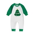 thumbnail image 1 of Emitonse Rompers for Baby Girl Toddler Girls Jumpsuit Newborn Boy Girl Christmas Outfit Long Sleeve Sweatshirt Rompers Infant Baby Winter Clothes Embroidery Tree Jumpsuit Size 3-6 Months,White, 1 of 6