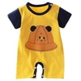 thumbnail image 1 of Emitonse Rompers for Infant Girls,Baby Bodysuit, Summer Clothes For Newborn Babies Short Sleeved Thin Open Crotch Romper Baby Bodysuit Childrens Clothing Yellow,Size 3-6 Months, 1 of 8