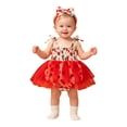 thumbnail image 1 of Emitonse Rompers for Toddler Girl Toddler Girls Jumpsuit Girls' Climbing Clothes Christmas Baby Party Clothes Suspender Straps Polka Dot Mesh Ha Clothing Skirt Hair 2pcs Set Size 3-6 Months,Red, 1 of 9