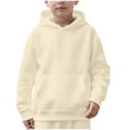 thumbnail image 1 of Emitonse Toddler Baby Girl Boy Knit Sweater Hooded Boys Sweatshirt Solid Comfortable Skin Friendly Fashion Hooded Childrens Sweatshirt Childrens Clothing Light Yellow,Size 7-8 Years, 1 of 9