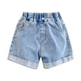 thumbnail image 1 of Emitonse Toddler and Baby Girls' Bike Shorts Baby Clothes For Girls Girls Denim Shorts Comfortable Soft Stylish Cute Printed Denim Shorts Blue,7-8 Years, 1 of 5