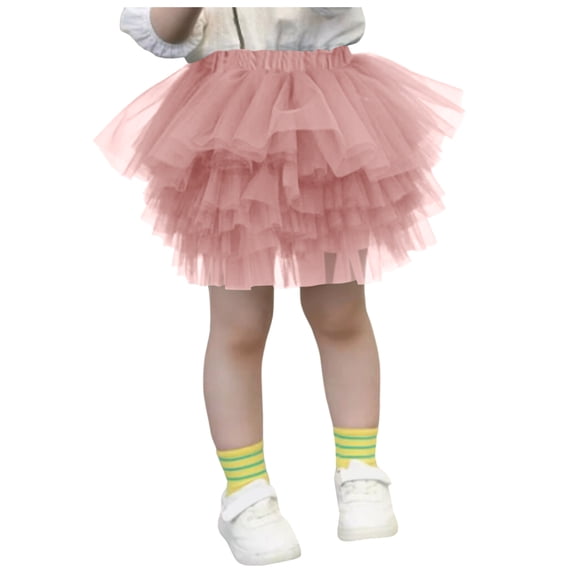 Emitonse Toddler Baby Girls Skorts Skirt Girls Layered Tutu Skirt Dance Dress Ruffle Toddler Tutu Girls Clothes Size 3-4 Years,Pink