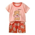 thumbnail image 1 of Emitonse Toddler Boy Summer Clothes Baby Boys Outfit Sets Children's Short Sleeved Suit Summer Boy's Clothes Thin Girl's T Shirt Summer Clothes Baby Children's Clothes Orange,Size 5-6 Years, 1 of 3