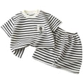 thumbnail image 1 of Emitonse Toddler Boy Summer Clothes Outfits Toddler Boys Dressy Outfit Sets Childrens Short Sleeved Set White Boys Girls Shorts Baby Clothes Beige,Size 3-4 Years, 1 of 7