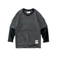 thumbnail image 1 of Emitonse Toddler Boy T Shirt Kids Summer Shirt,Kids Toddler Boys Girls Striped Sweatshirt Pullover Crew Neck Long Sleeve Activewear Tops T Shirts Boys Fashion Size 11-12 Years,Black, 1 of 4