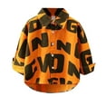 thumbnail image 1 of Emitonse Toddler Boy girls Long Sleeve T Shirts Boys Button Down Shirts Holiday Cool Print Summer Beach Shirt For Kids Orange,Size 8-9 Years, 1 of 5