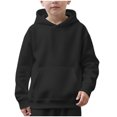 thumbnail image 1 of Emitonse Toddler Boys Sweatshirts Boys Sweatshirt Solid Comfortable Skin Friendly Fashion Hooded Childrens Sweatshirt Childrens Clothing Black,Size 11-12 Years, 1 of 9