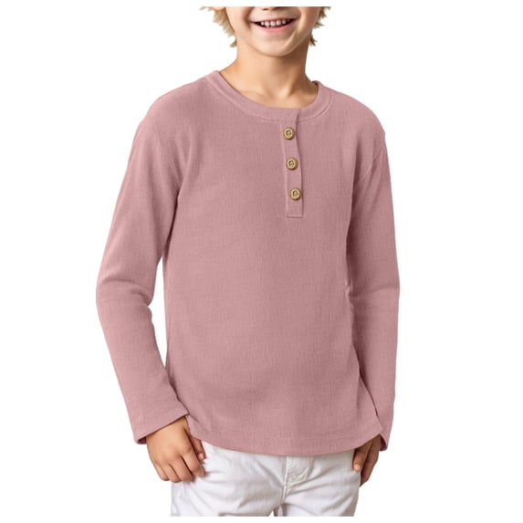 Emitonse Toddler Girls Long Sleeve T Shirt Children's Clothing Boys Girls Long Sleeve T Shirt Top Children's Long Sleeve T Shirt Baby Base Shirt Baby Clothes Pink,Size 18-24 Months