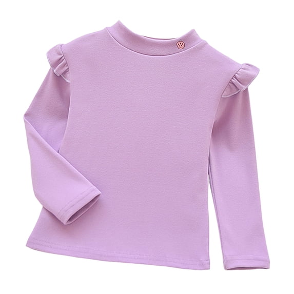 Emitonse Toddler Girls' Long Sleeve Tee Shirt Girls Fashion Comfortable Skin Friendly Long Sleeve T Shirt For Children Purple,Size 1-2 Years