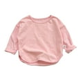 thumbnail image 1 of Emitonse Toddler Girls' Long Sleeve Tees Girls Casual Tops Long Sleeve Toddler Girls Long Sleeve Shirts Cotton Casual Crewneck Basic T-Shirt Size for 3-4 Years,Pink, 1 of 4