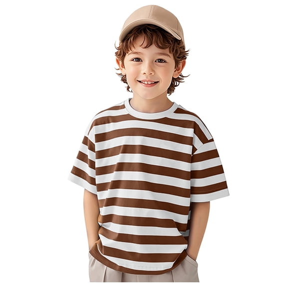 Emitonse Toddler Graphic Tees Boys Breathable Children's Top Toddler baby newborn outfits shirt Coffee,Size 9-10 Years