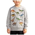 thumbnail image 1 of Emitonse Toddler Plain Tshirts Breathable Children'S Top,Toddler Boys Sweatshirts Dinosaur Long Sleeve Pullover Crewneck Shirts Cartoon Tee Sport Tops For Kids Boys Fashion Size 8 Years,Grey, 1 of 7