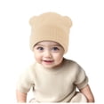 thumbnail image 1 of Emitonse Toddler Winter Hat Baby Fall Winter Hats High Boys Girls Baby Knitted Hats Size 3-36 Months,Beige, 1 of 8