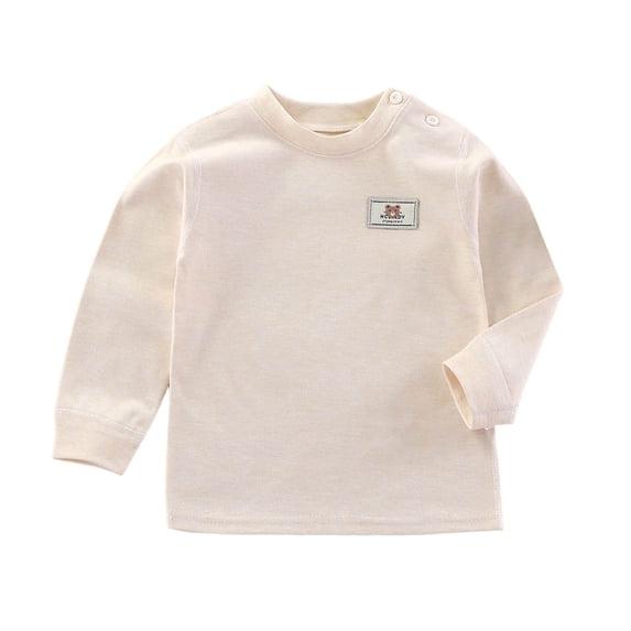 Emitonse Unisex Kids Soft Long-Sleeve T-Shirts Solid Color Basic Tops Clothes Long Sleeved T Shirt Top Baby Fall Winter Home Clothes Boys Fashion Size 1-2 Years,Yellow