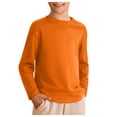 thumbnail image 1 of Emitonse Youth Boys' Shirts Boys Long Sleeve Shirts Kids Crewneck T Shirts Casual Tops Tees with Chest Pocket Size for 1-2 Years,Orange, 1 of 4