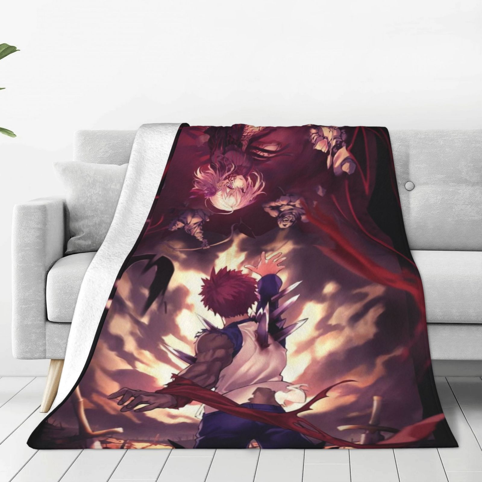 Emiya Shirou anime Soft Cozy Fleece Throw Blanket Plush Lightweight