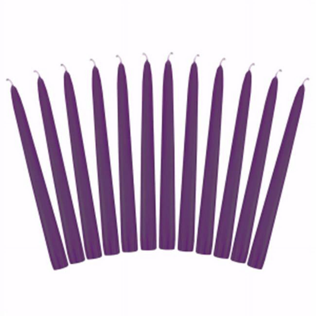 Emkay Candles 166221 10 x 0.87 in. All Occasion Tapers Candle, Purple - Pack of 12
