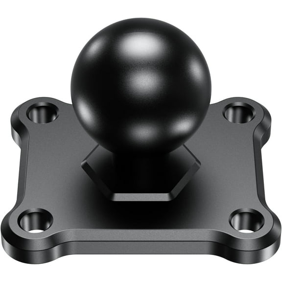 Emlimny 1'' Ball Mount Base with Aluminum Alloy 4-Hole AMPS Square Plate Compatible with RAM Mounts B Size 1 Inch Ball Double Socket Arm