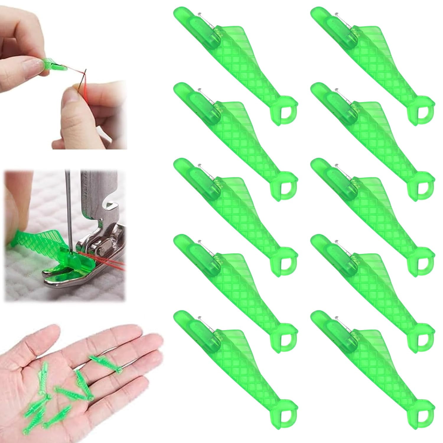 Emlimny 10 Pcs Fish Mouth Sewing Machine Needle Threader,Upgraded Automatic Sewing Needle Threader,Simple Needle Threader Tool,Quick Sewing Machine Cycle Simple Needle Threader Tool