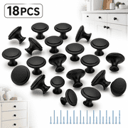 Emlimny 18 Pack Matte Black Cabinet Drawer Hardware 30mm Kitchen Cabinet Knobs Drawer Pulls with Installation Screws for Dressers Kitchens Cupboard