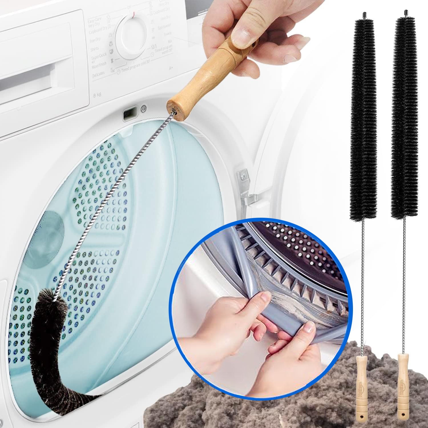 Emlimny 2 Pack Dryer Vent Cleaner Kit Clothes Dryer Lint Brush Vent Trap Cleaner Home Essentials Long Flexible Vacuum Brush - Walmart.com