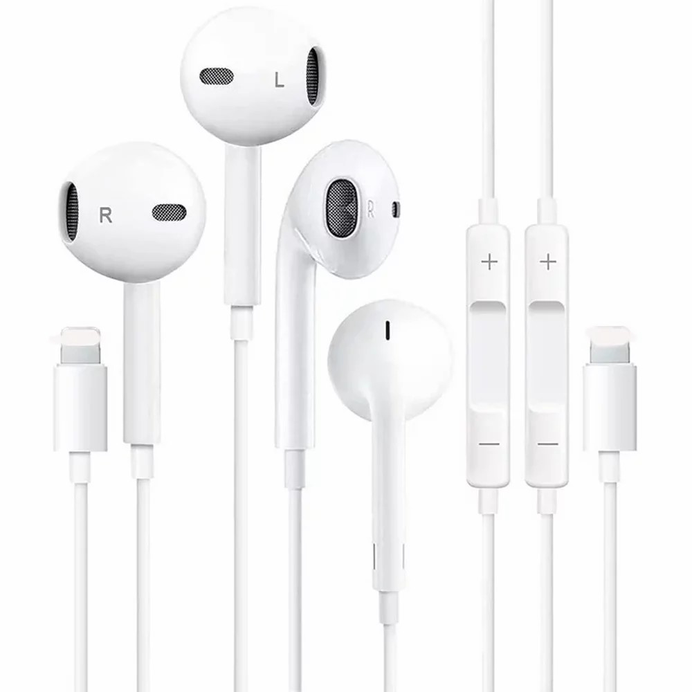 Emlimny 2 Pack Earbuds Compatible for Apple iPhone Headphones Wired 2 Pack Wired Earphones White , New Headset for iphone 11/12/13/ - image 1 of 6