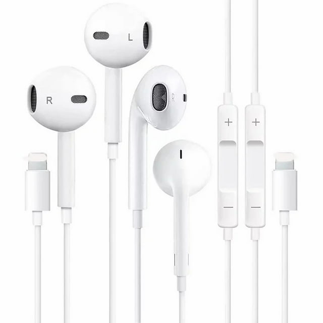 Emlimny 2 Pack Earbuds Compatible for Apple iPhone Headphones Wired 2 Pack Wired Earphones White , New Headset for iphone 11/12/13/