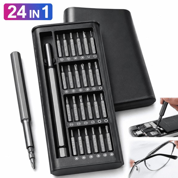 Emlimny 24 in 1 Precision Screwdriver Set,Multifunction Magnetic Driver Bit Set,Pocket Screwdriver Tool Set,Mini Screwdriver Kit,Repair Tool Kit for Electronics,Tablet,Cellphone
