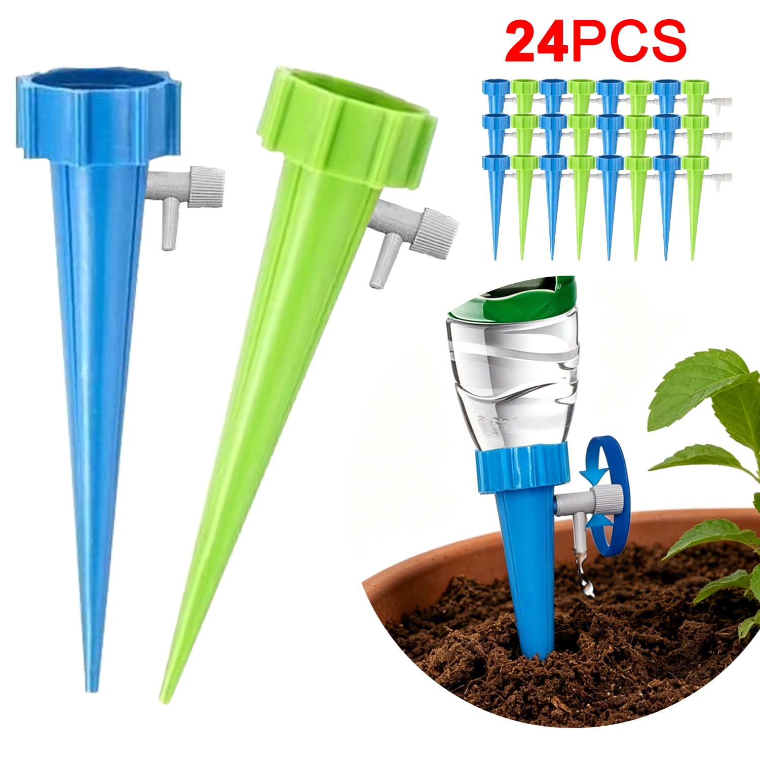 Emlimny Self Watering Spikes 24 Pack Adjustable Plant Watering Device for  Indoor Outdoor Garden Plants - Walmart.com