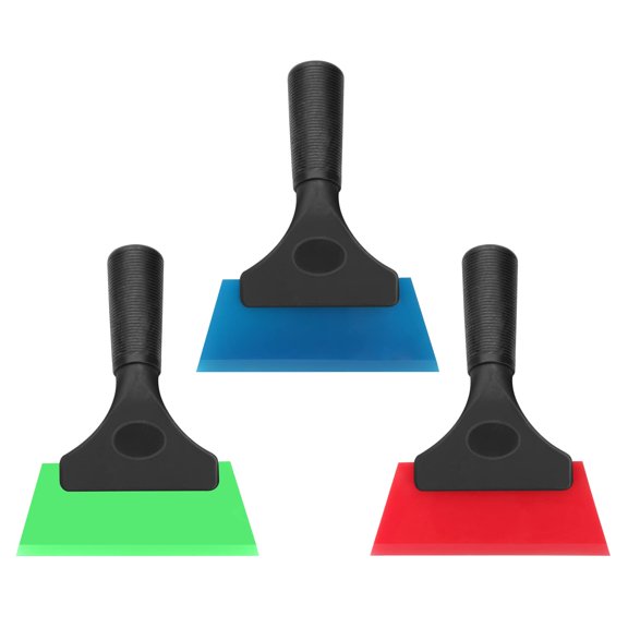 Emlimny 3 Pack Window Tint Squeegee, 5 Inch Auto Water Blade Wiper with No-Slip Handle, for Car Windshield Windows, Mirrors, Glass Doors & Shower Walls  Blue, Green, Red