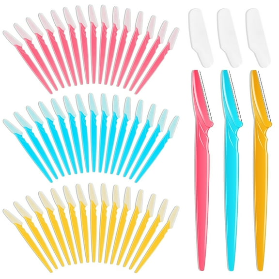 Emlimny 33 Pcs Face Razors,Dermaplane Razor for Women Face, 3 Colors Eyebrow Razors and Face Razors for Women and Men, Multipurpose Facial and Eyebrow Hair Trimmer and Shaver with Precision Cover