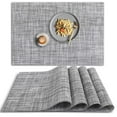 thumbnail image 1 of Rongsi 4 PCS Heat Resistant Placemat, PVC Non-Slip Place Mats for Dining Table, Washable Vinyl Placemats for Kitchen, Set of 4 – Gray, 1 of 7