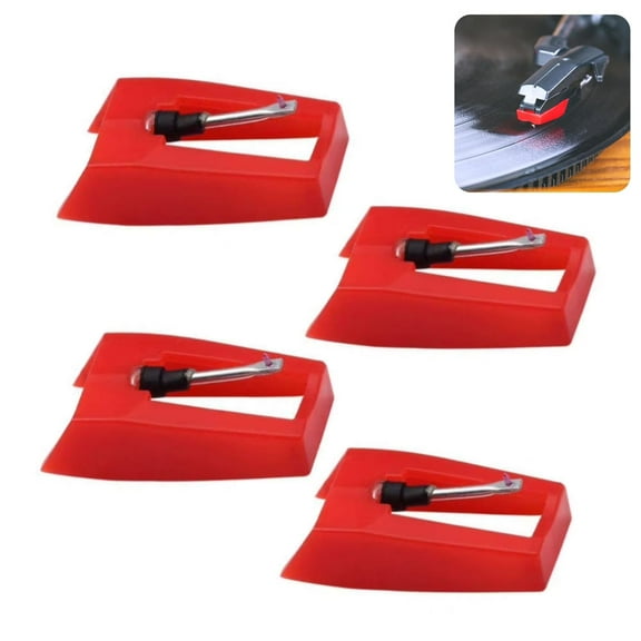 Emlimny 4 Pack Ruby Record Player Needle Turntable Stylus Replacement for ION Jenson Crosley Victrola Sylvania Turntable Phonograph LP Vinyl Player More brand