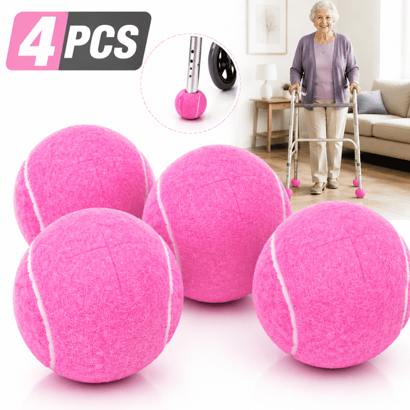 Emlimny 4PCS Walker Tennis Balls Precut - Universal Fit Glide Balls for Walkers, Rollator Legs, Heavy Duty Durable Felt Pad Coverings, Smooth Floor Sliders for Indoor Outdoor Use