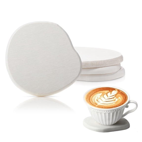 Emlimny 4Pcs Diatomaceous Earth Coasters, 4x4 Inch Absorbent Quick-Dry Drink Coasters, Heat-Resistant Natural Stone Design, Irregular Shape Home Kitchen Table Decor