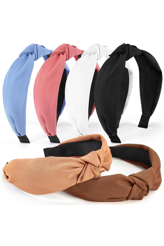 6 PCS Headbands for Women, Fabric Headbands for Women Stylish Top Knotted Headbands - Knotted Headband for Women - Head Bands Wide Hairband Hair Accessories