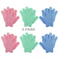 Emlimny 6 Pair Bath Gloves for Shower Natural Loofah Exfoliating Wash