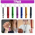 thumbnail image 1 of Emlimny 7 Pack Metal Sport Whistles Sturdy but Light Aluminium Key Chain Signals for Coaches Referees Lifeguarding Survival Emergency Training Outdoor Adventure or Camping Trip Multi-Colors, 1 of 8