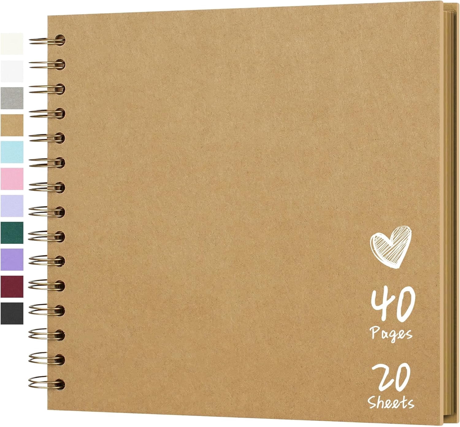 Emlimny 8x8 inch DIY Scrapbook Album Hardcover Kraft Paper Scrap Book ...