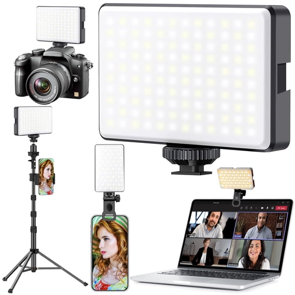 Emlimny 98 LED Portable Selfie Light Video Conference Lighting,Portable Lighting Rechargeable CRI 97+ for Phone iPhone Webcam Laptop Photo Makeup