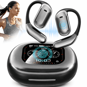 Emlimny Ai Translation Earbuds Real Time,144 Language Translator Over The Ear Earbuds,Intelligent Touch Screen Open Bluetooth Earphones,True Wireless Open Ear Earbuds Bluetooth